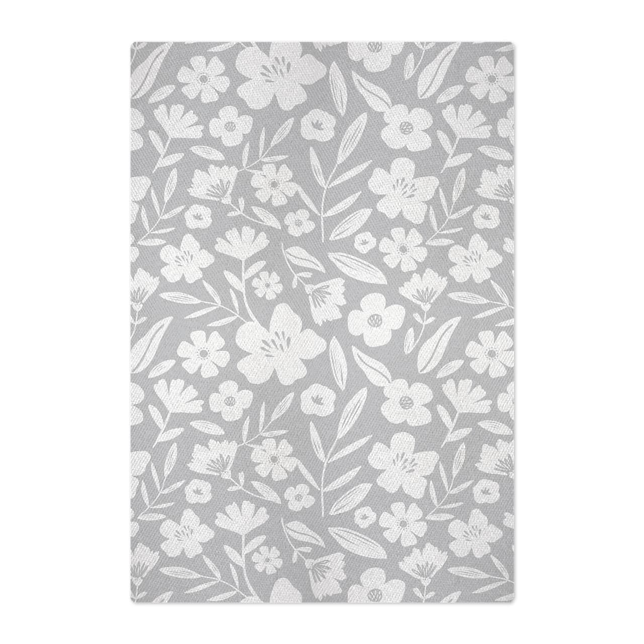 MUkitchen Gray Floral Jacquard Kitchen Towel